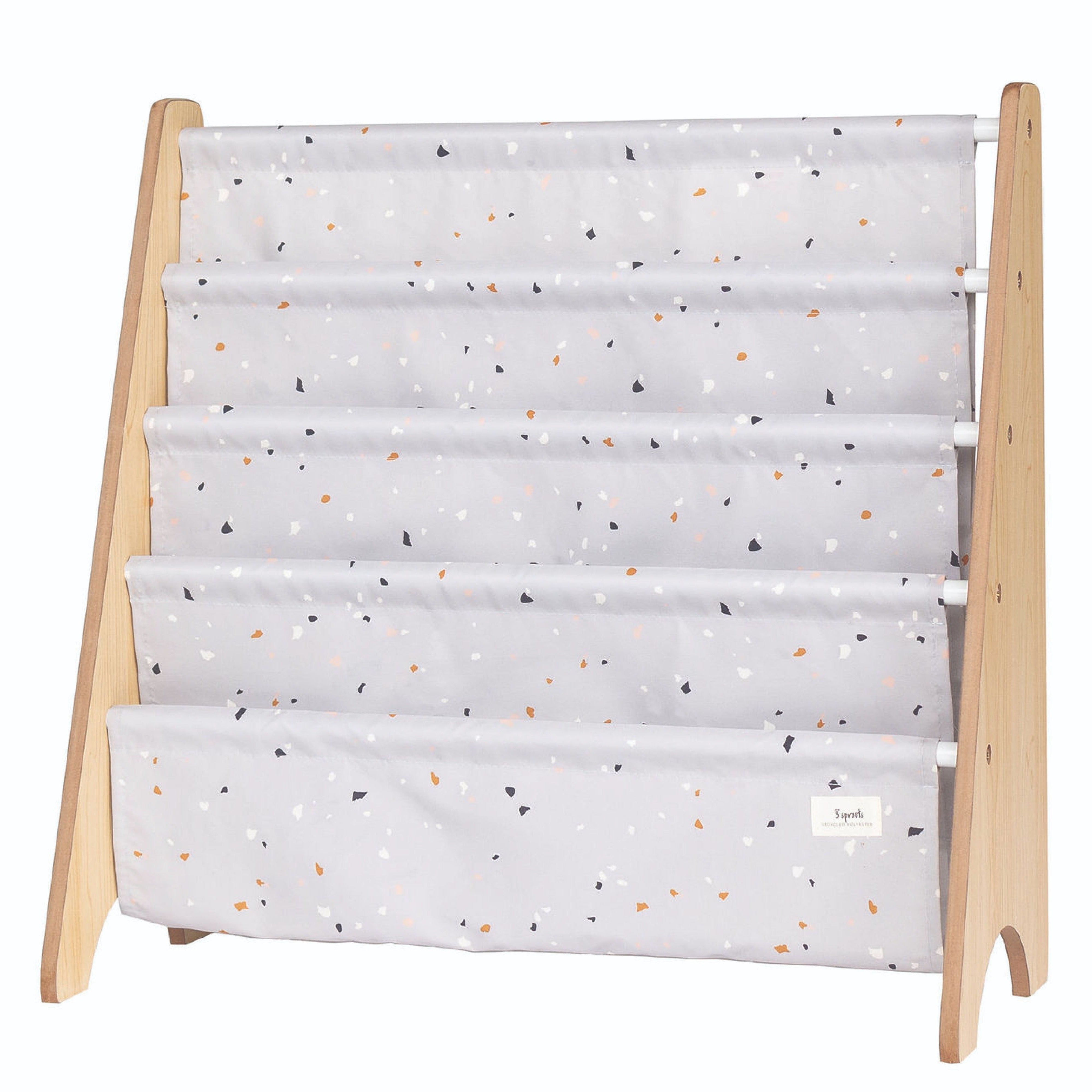 terrazzo light gray recycled fabric book rack –