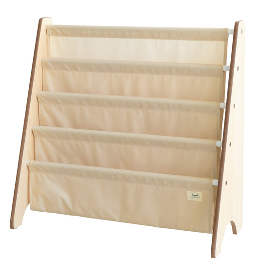 beige recycled fabric book rack