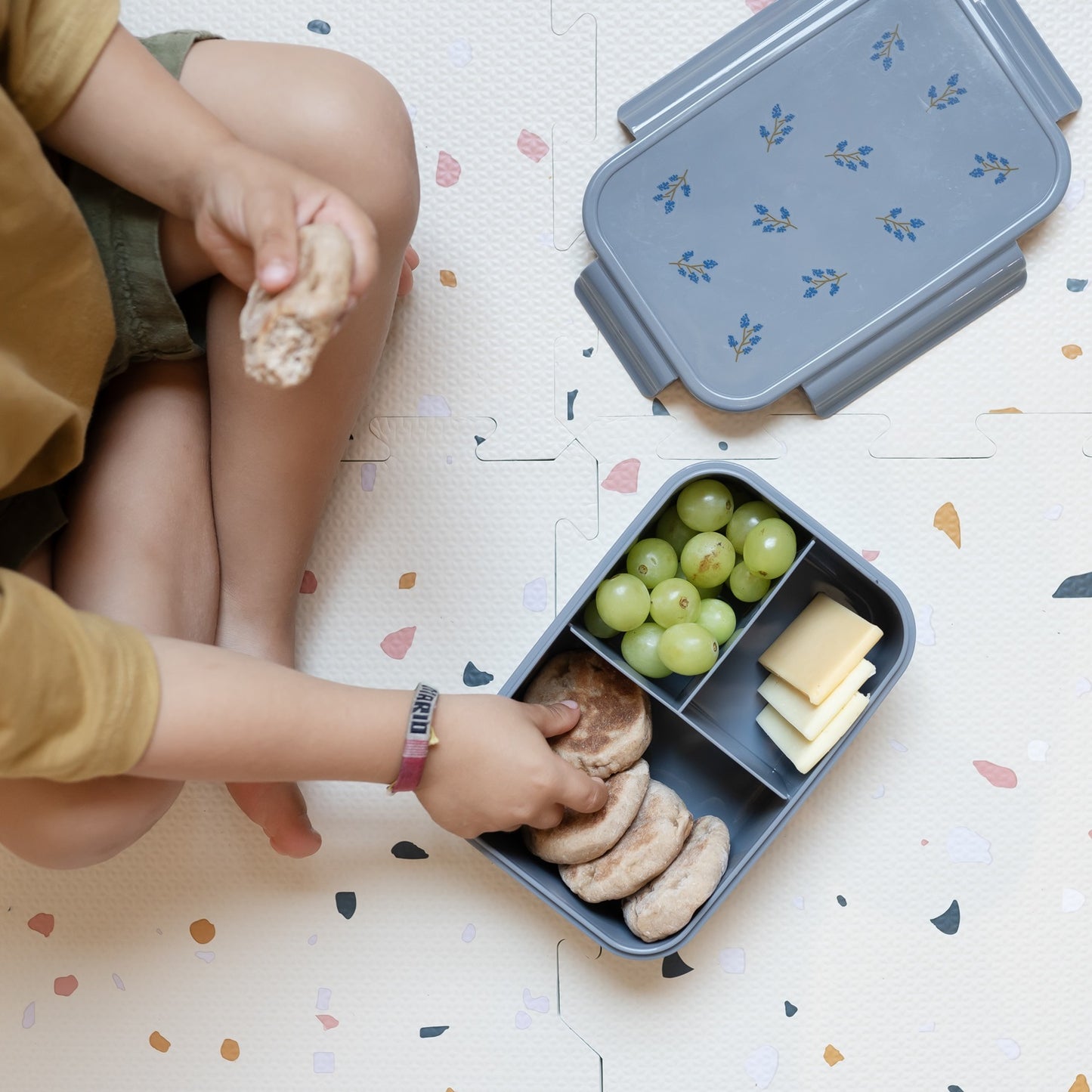 blueberry blue recycled plastic bento box