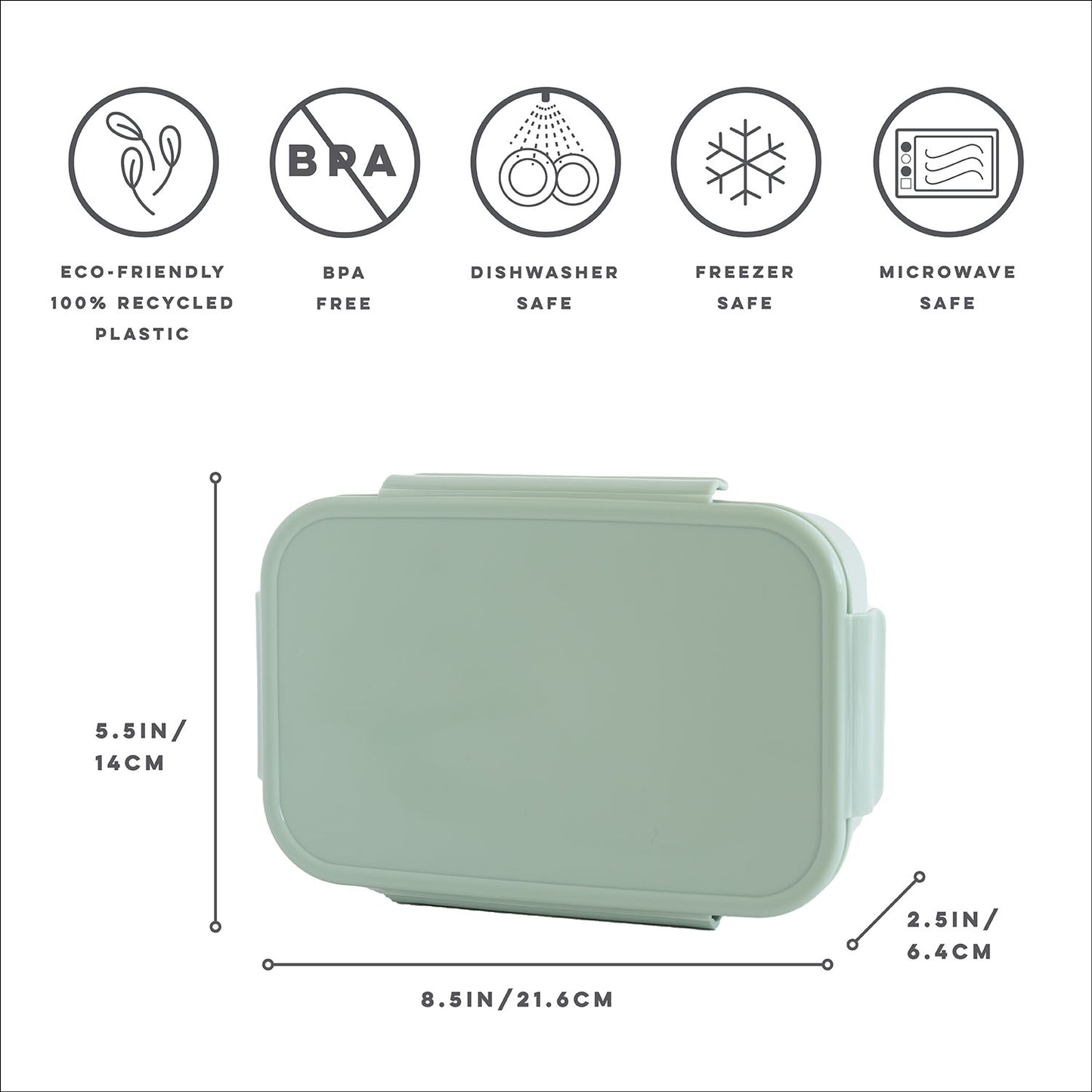 green recycled plastic bento box