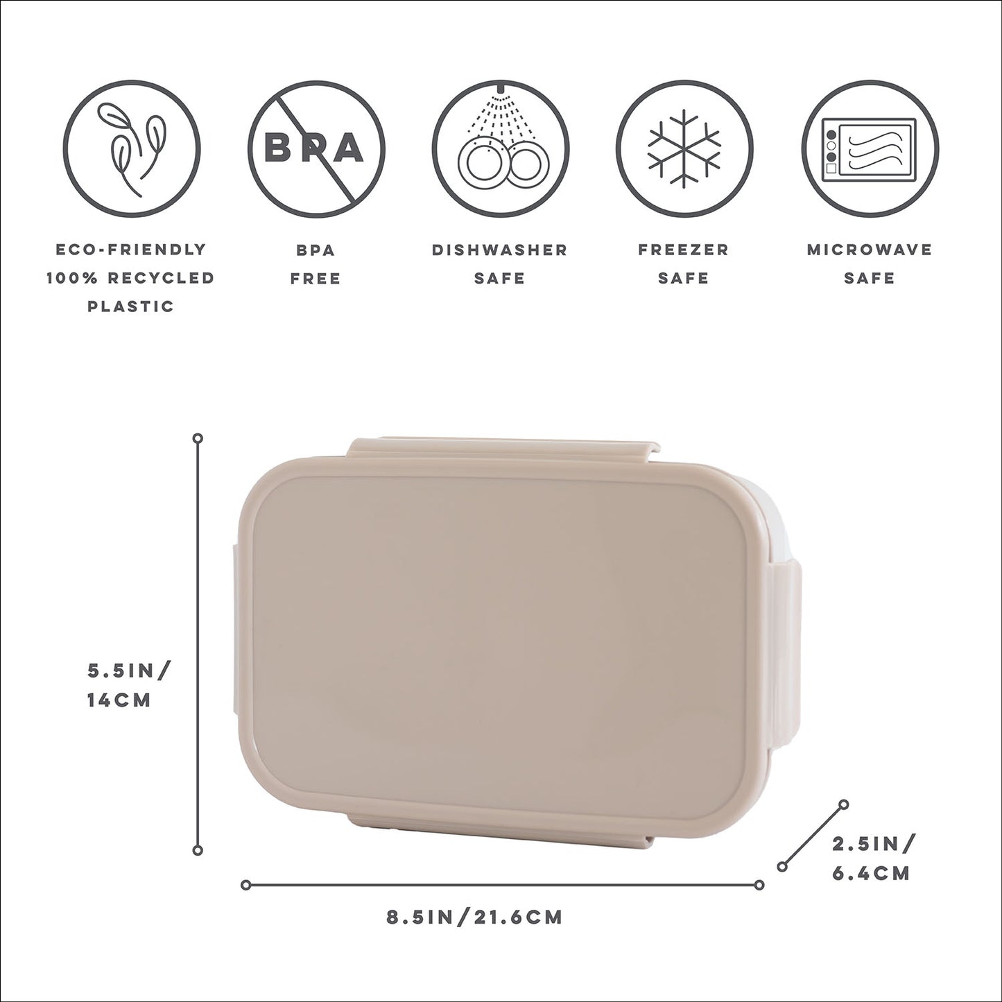 taupe recycled plastic bento box