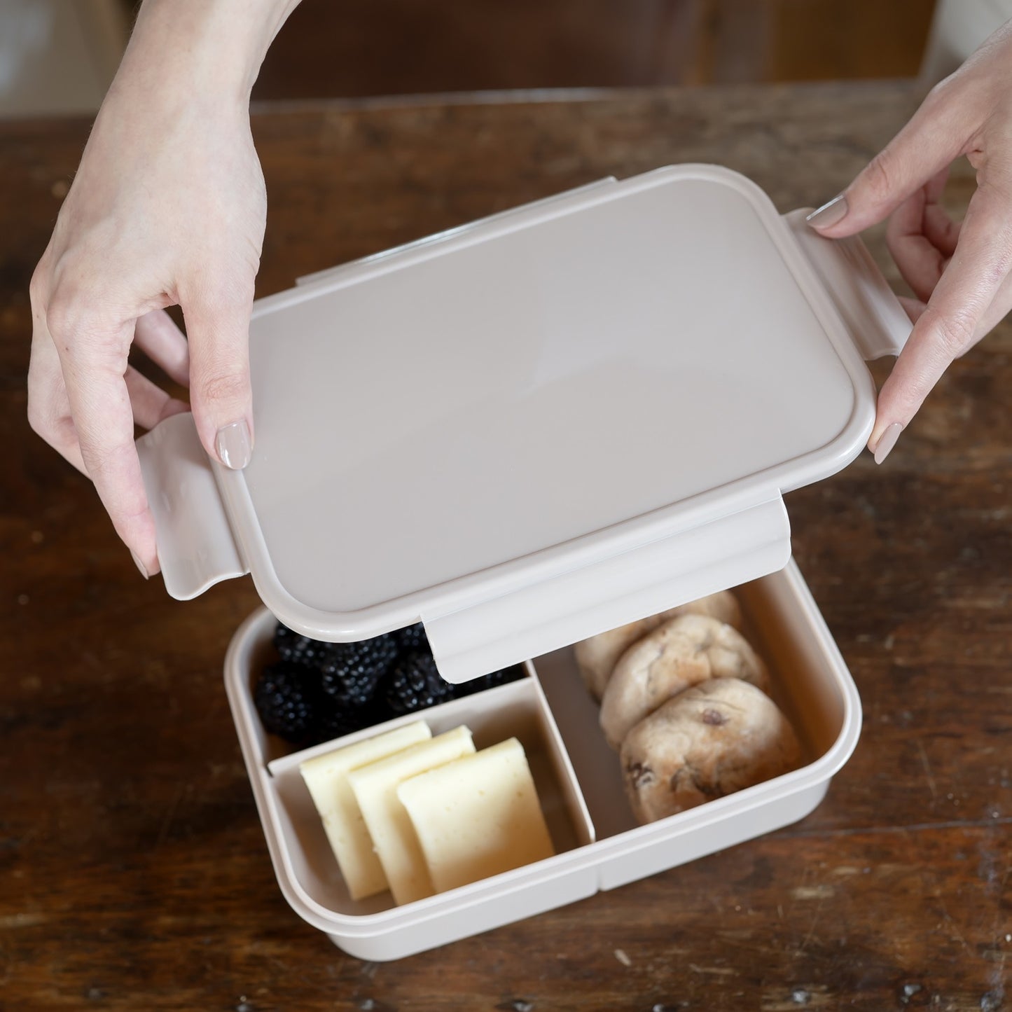 taupe recycled plastic bento box