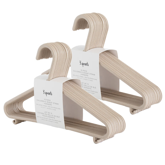 beige wheat straw hangers (30 per set)