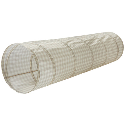 gingham beige recycled fabric play tunnel