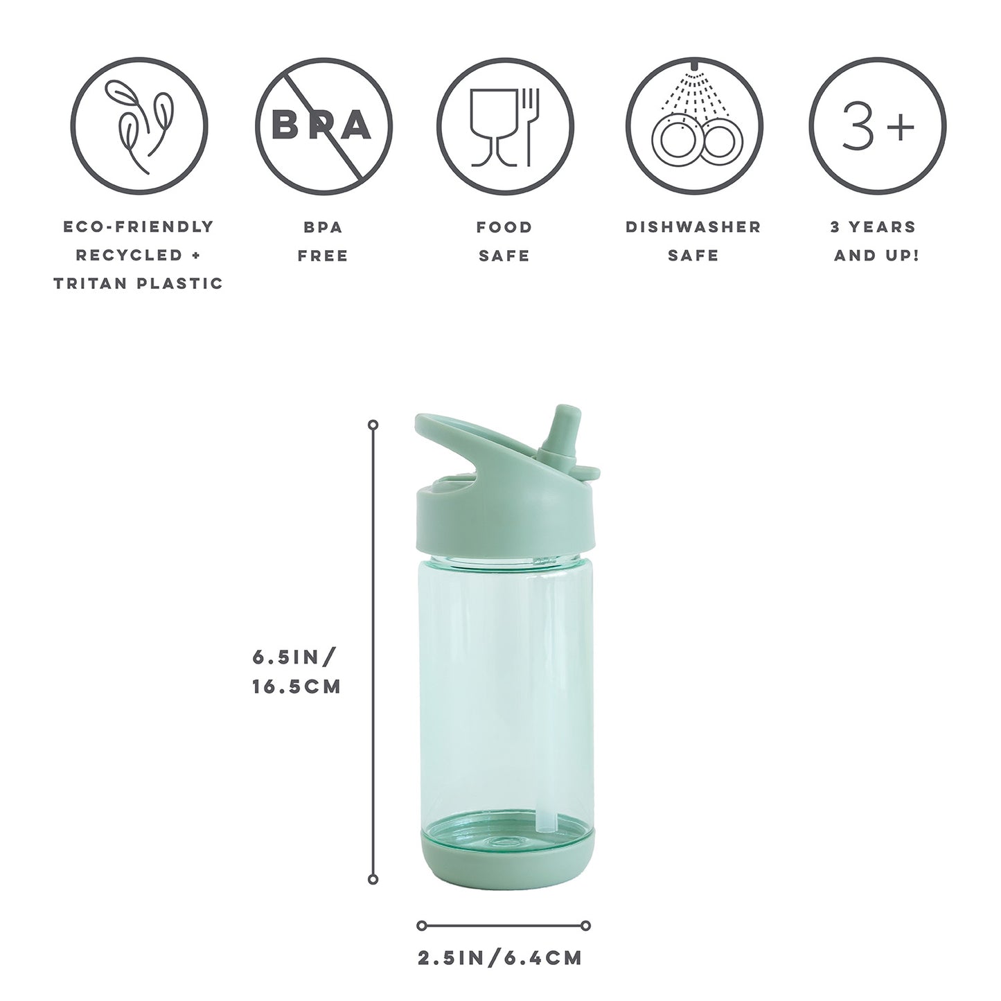 green recycled plastic water bottle