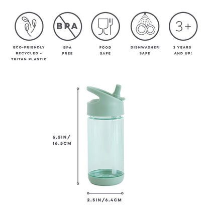 green recycled plastic water bottle