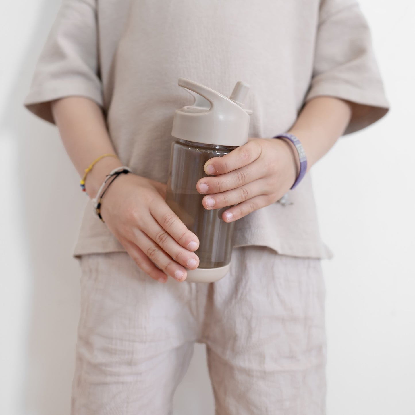 taupe recycled plastic water bottle