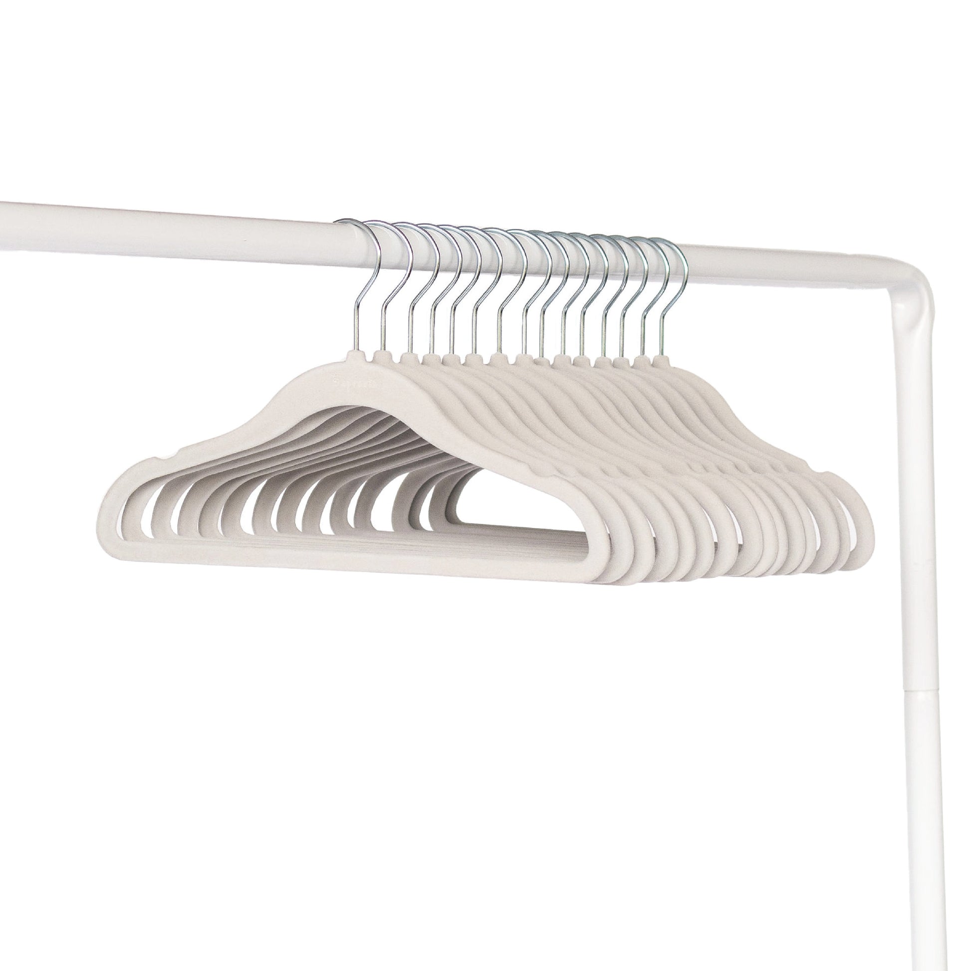 Sprucely Non-Slip Velvet Hangers - Oat, 20
